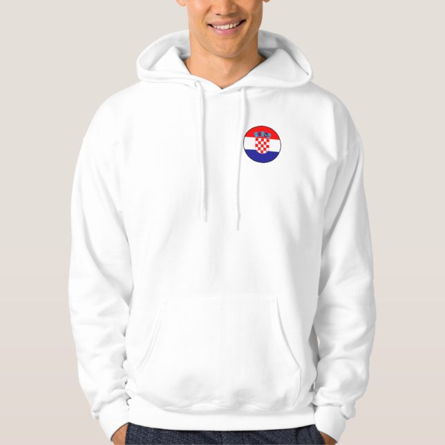 Croatian Flag Simple Round Icon Hoodie (Front)