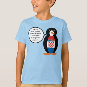 Croatian Flag Talking Ms Penguin Personalised  T-Shirt