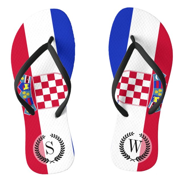 Croatian Flag Thongs (Footbed)