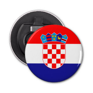Croatian Flag With Coat of Arms Bottle Opener