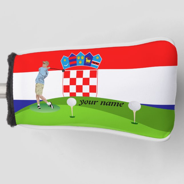 Croatian golfer golf head cover (Front)