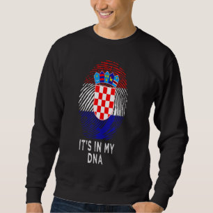 Croatian It's In My Dna Fingerprint Croatia Flag P Sweatshirt