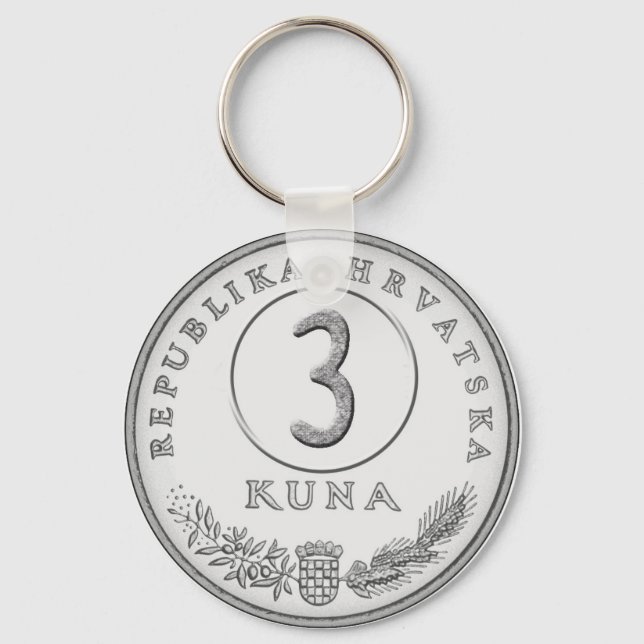 Croatian Kuna Room Number  Key Ring (Front)