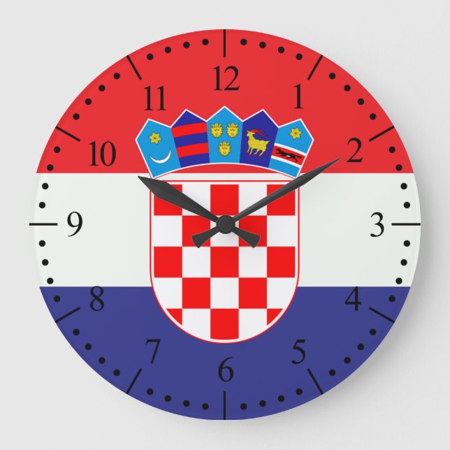 Croatian national Flag Patriotic Gifts Large Clock (Front)