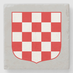 Croatian pattern coa of arms stone coaster
