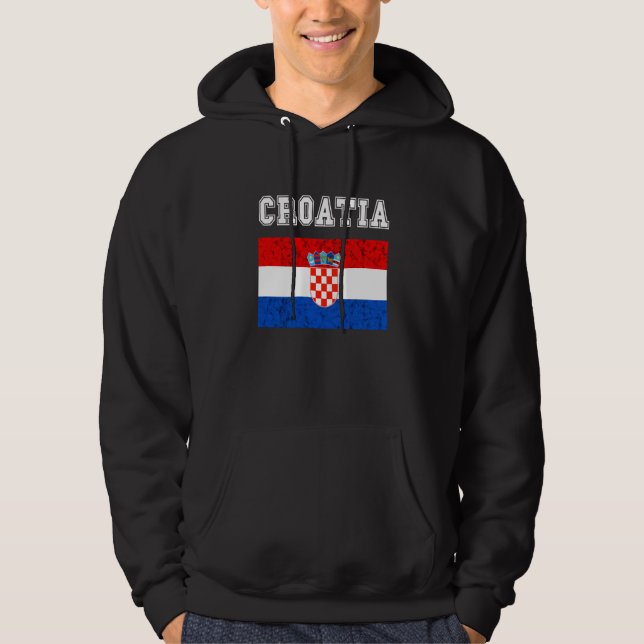Croatian Pride Croatian Flag Croatia Croatian Root Hoodie (Front)