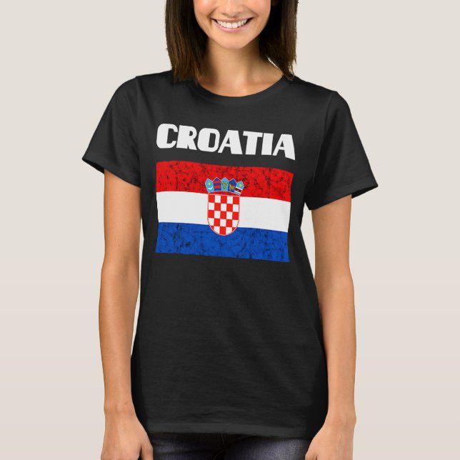 Croatian Pride Croatian Roots Croatian Flag Hrvats T-Shirt (Front)
