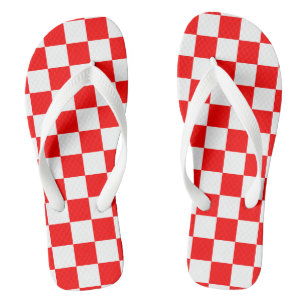 Croatian Red and White Checkers Thongs