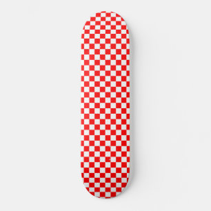 Croatian Red and White Chequerboard Skateboard