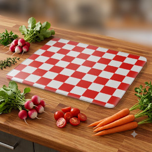 Croatian Red White Checkers Cutting Board