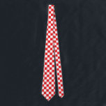 Croatian Red White Chequerboard Pattern Tie<br><div class="desc">Croatian Red White Chequerboard Pattern neck tie</div>