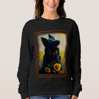 Croatian Sheepdog Painting Sunflower Flower Mom Wo Sweatshirt