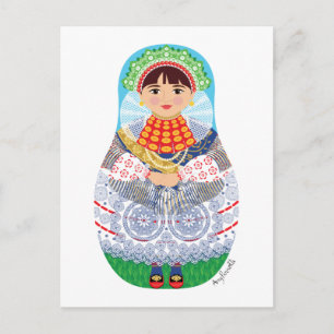 Croatian, Slavonija Matryoshka Postcard
