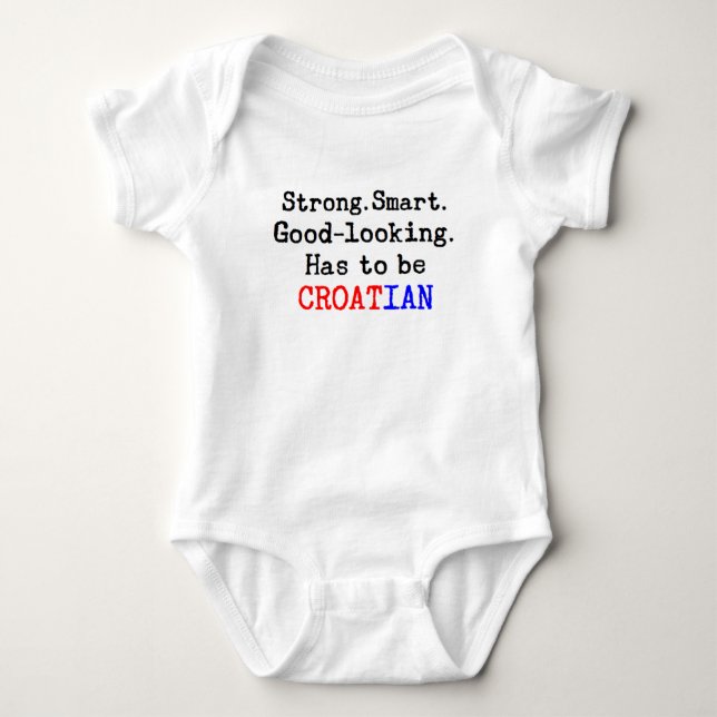 croatian strong baby bodysuit (Front)