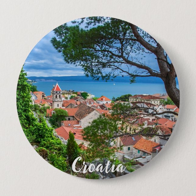 Croatian town Omis 10 Cm Round Badge (Front)