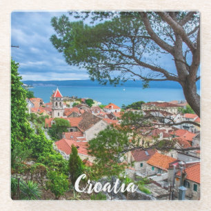 Croatian town Omis Glass Coaster