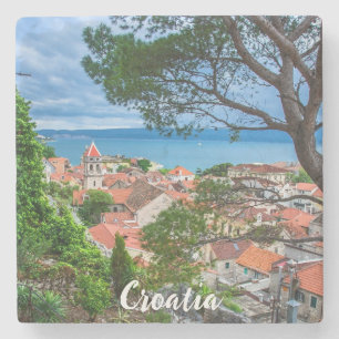 Croatian town Omis Stone Coaster