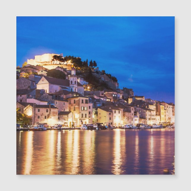 Croatian town Sibenik at night (Front)
