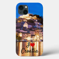 Croatian town Sibenik at night