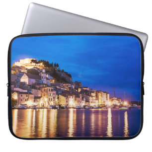 Croatian town Sibenik at night Laptop Sleeve