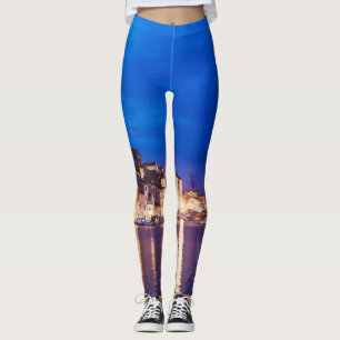 Croatian town Sibenik at night Leggings