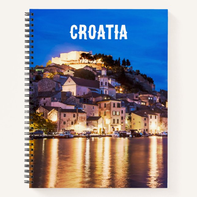 Croatian town Sibenik at night Notebook (Front)