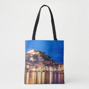 Croatian town Sibenik at night Tote Bag