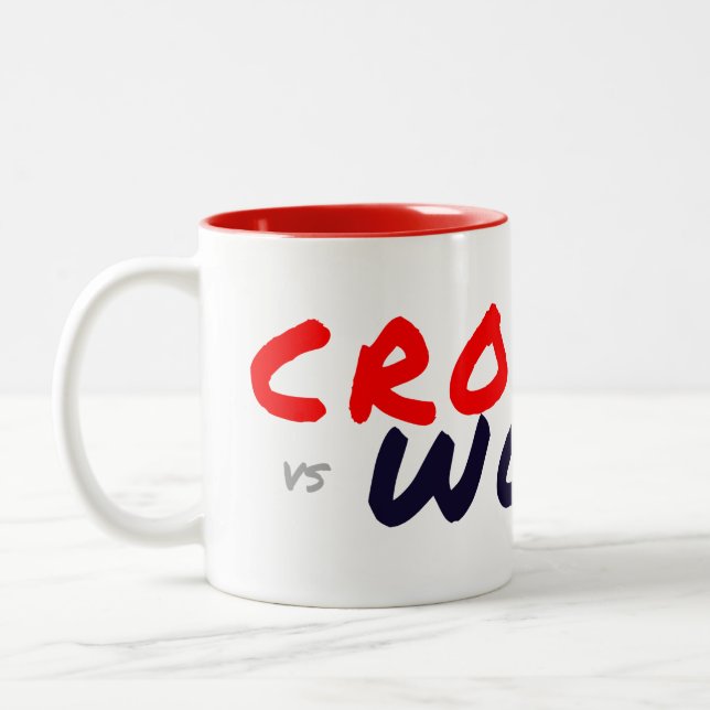 CROATIAvsWORLD Red Two-Tone Coffee Mug (Left)