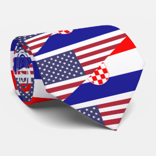 Croation American Pride US Croation Flag Neck Tie