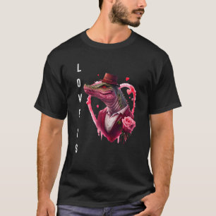 Croc Love is With Heart Animal Valentine's day T-Shirt