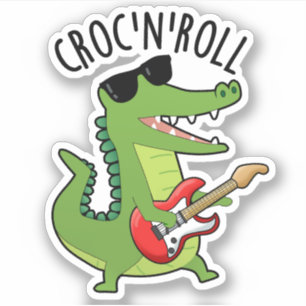 Croc N Roll Funny Crocodile Pun 