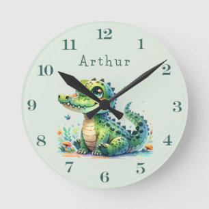 Croc O'Clock: Personalized Jungle Time Round Clock