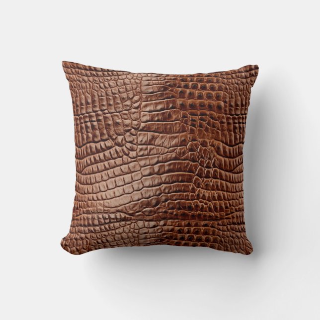 Croc Print Throw Pillow (Front)