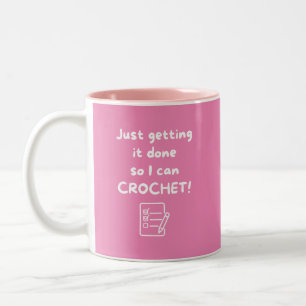 Crochet Addict's Getting Things Done Two-Tone Coffee Mug