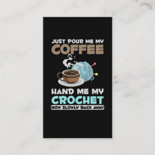 Crochet and Coffee Hobby Crafting Yarn Lover Business Card
