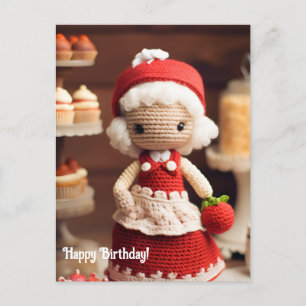 Crochet and cupcakes Birthday Postcard
