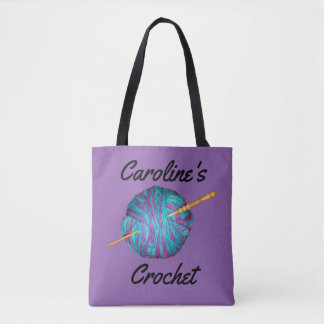 Crochet and yarn, crafts, with your name tote bag