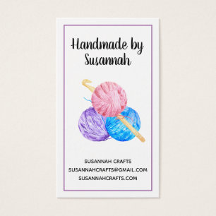 Crochet and Yarn Handmade Purple Business Card