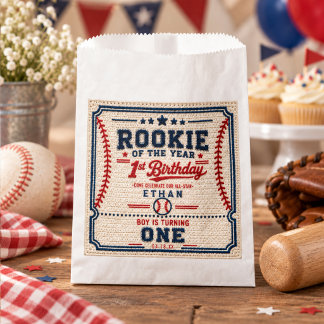 Crochet Baseball Ticket 1st Birthday baby boy Favour Bag
