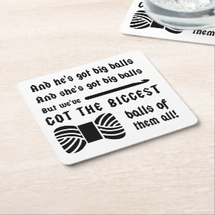 Crochet • Big Balls of Yarn Crafts Square Paper Coaster