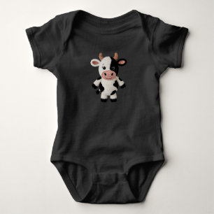 Crochet Black and White Cow Baby Bodysuit