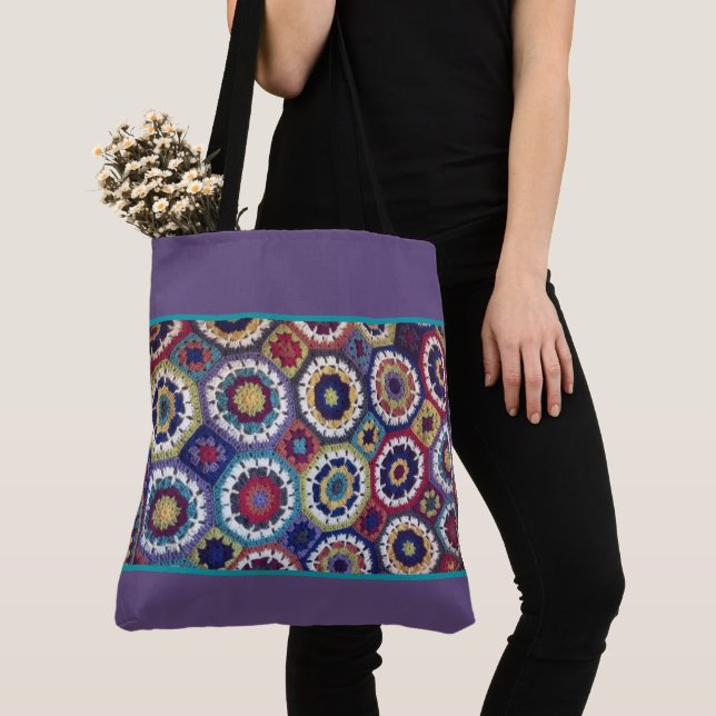 Crochet Blanket Pattern Shoulder Tote - Large (Close Up)