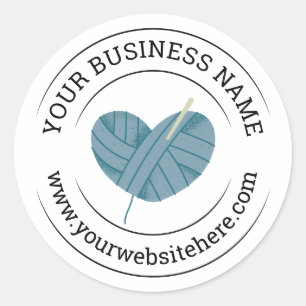 Crochet Business Blue Packaging Sticker