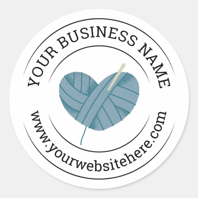 Crochet Business Blue Packaging Sticker (Front)