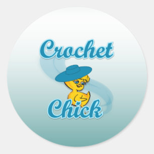 Crochet Chick #3a Classic Round Sticker