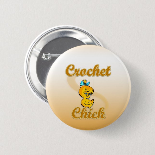 Crochet Chick 6 Cm Round Badge (Front & Back)