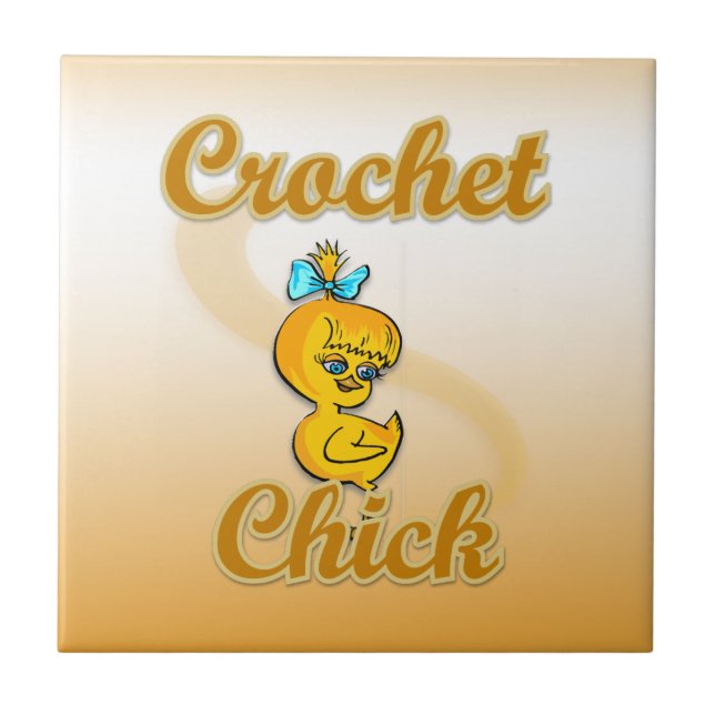 Crochet Chick Ceramic Tile (Front)