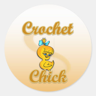 Crochet Chick Classic Round Sticker