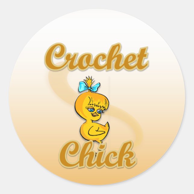 Crochet Chick Classic Round Sticker (Front)