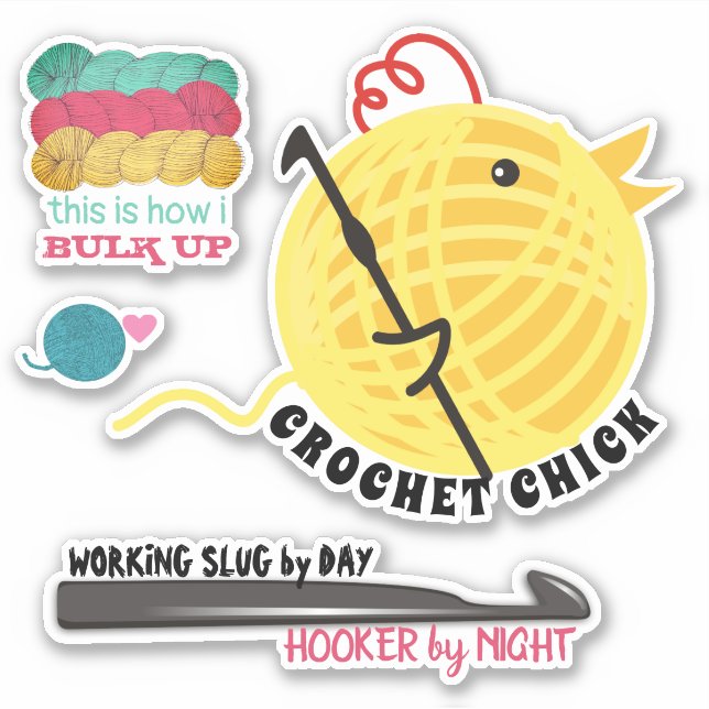 Crochet chick crochet hooks yarn personalised (Front)